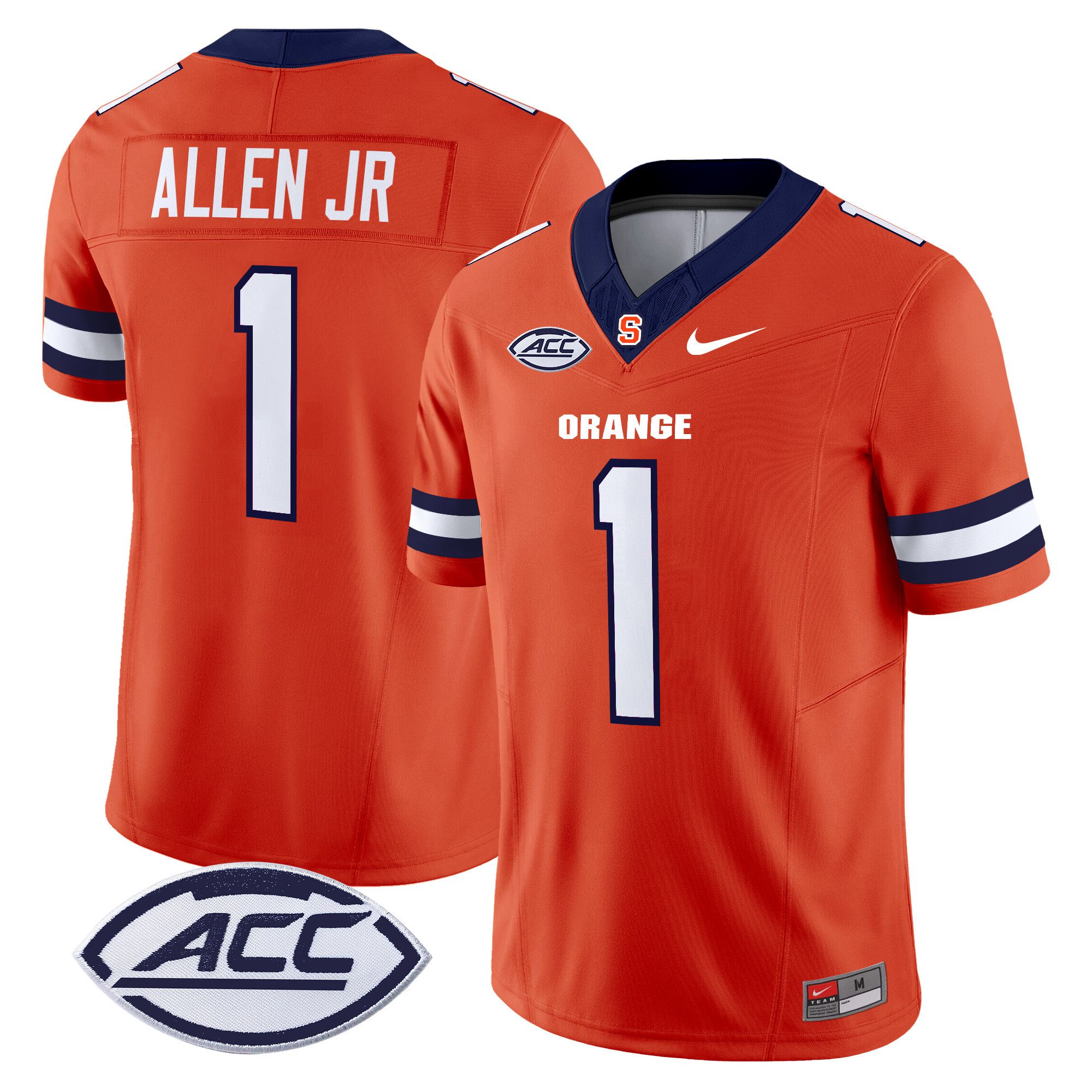 Men Syracuse Orange #1 Allen jr Orange Nike 2024 Vapor Limited NCAA Jersey style 1->ncaa teams->NCAA Jersey